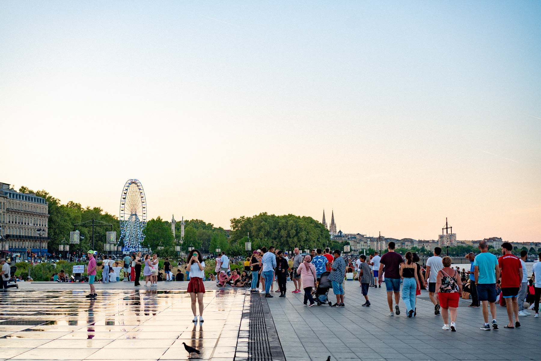 Bordeaux waterfront at sunset